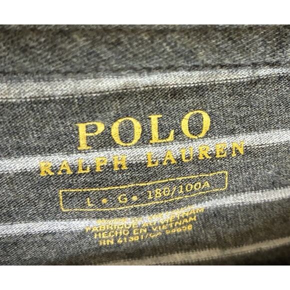 Polo Ralph Lauren Mens L Gray Stripe Pocket Tee Pony Logo Preppy Casual - Picture 5 of 7